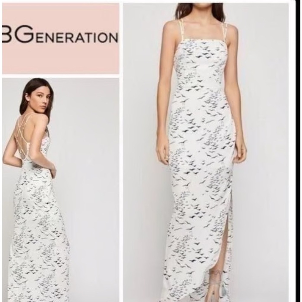 BCBGeneration Wedding Guest Maxi Dress Dreamy Flying Birds